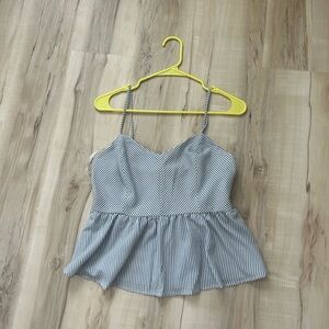Monteau Blue and White Striped Camisole